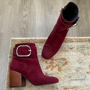 Alexander Wang Kenzie Suede Buckle Ankle Boots Booties 38.5EU 8US
